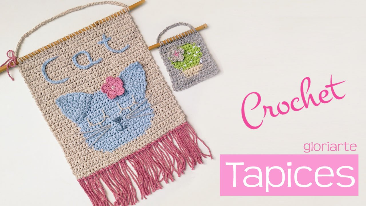 Tapiz crochet: técnica cambio de color fácil, con hilos en espera, sin llevar por detrás.