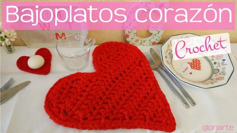 Bajoplatos corazón de trapillo.