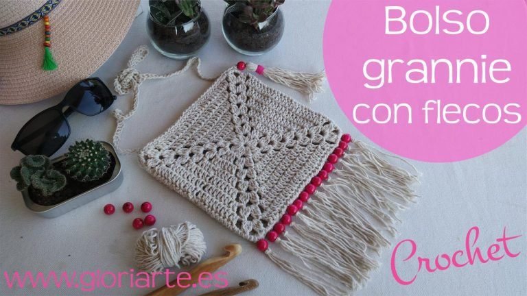 Bolso de crochet granny estilo boho