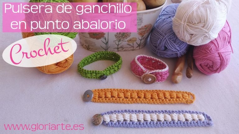 Pulsera de crochet en punto abalorio