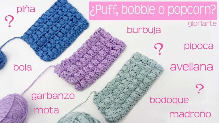 Curso crochet: punto popcorn, bobble y puff