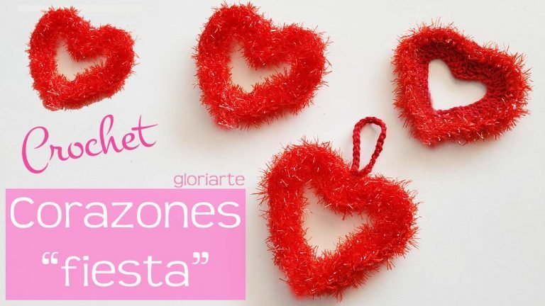 Corazón “fiesta” de crochet