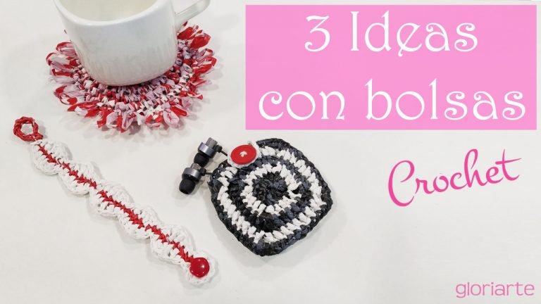 3 ideas de ganchillo con bolsas. Reciclaje creativo crochet.