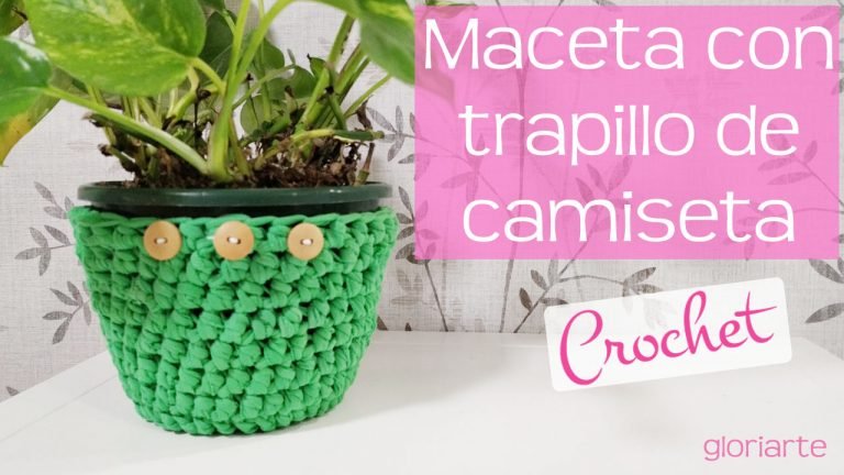 Maceta con trapillo casero de camiseta