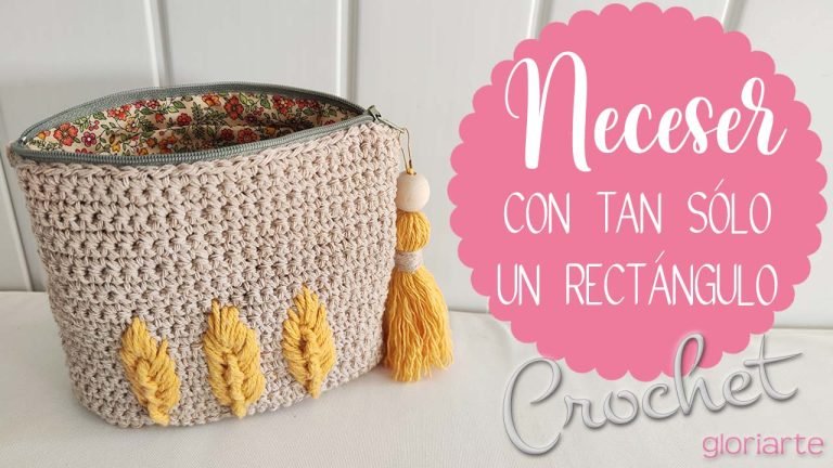 Neceser o Estuche Espiga de Crochet