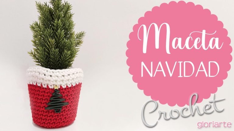 Mini maceta Navidad Crochet